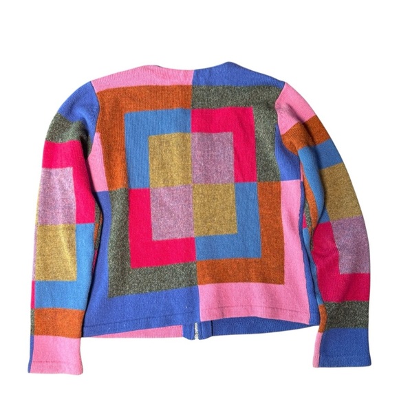 Sorbe Lambswool Colorful Zip Sweater Cardigan. small. - Picture 5 of 9
